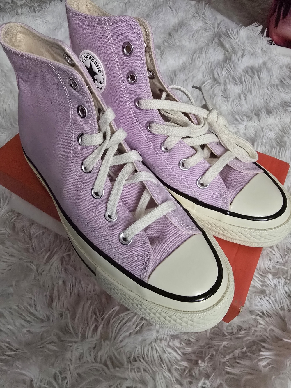 Converse High Top Sneakers - Lavender Canvas with White Accents